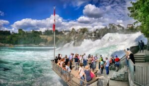 town of Schaffhausen in northern Switzerland, the Rhine Falls