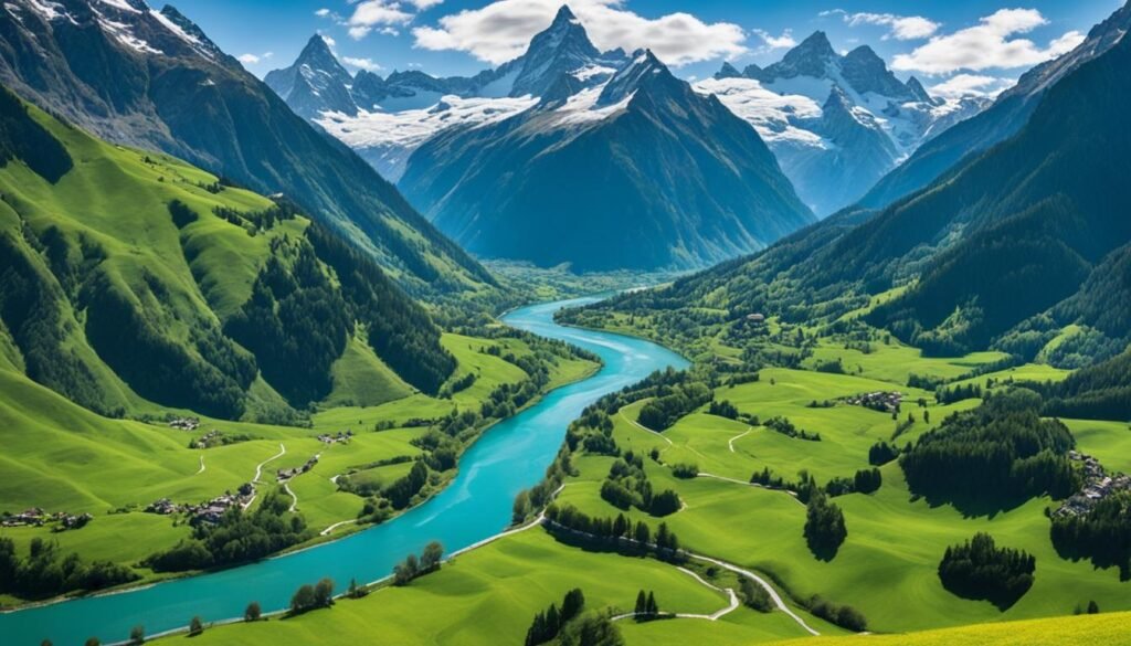Verdant Valleys in Swiss Nature Alps